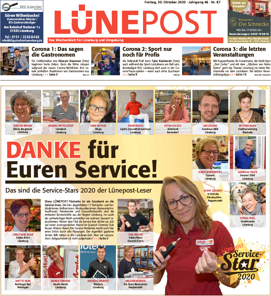 Unser Herr Täger ist einer der Lünepost Service-Stars 2020 in der Region Lüneburg
